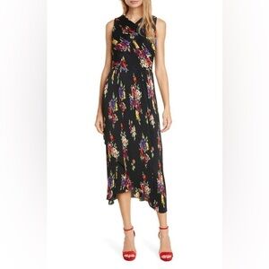 Kate Spade Black Floral Asymmetrical Dress